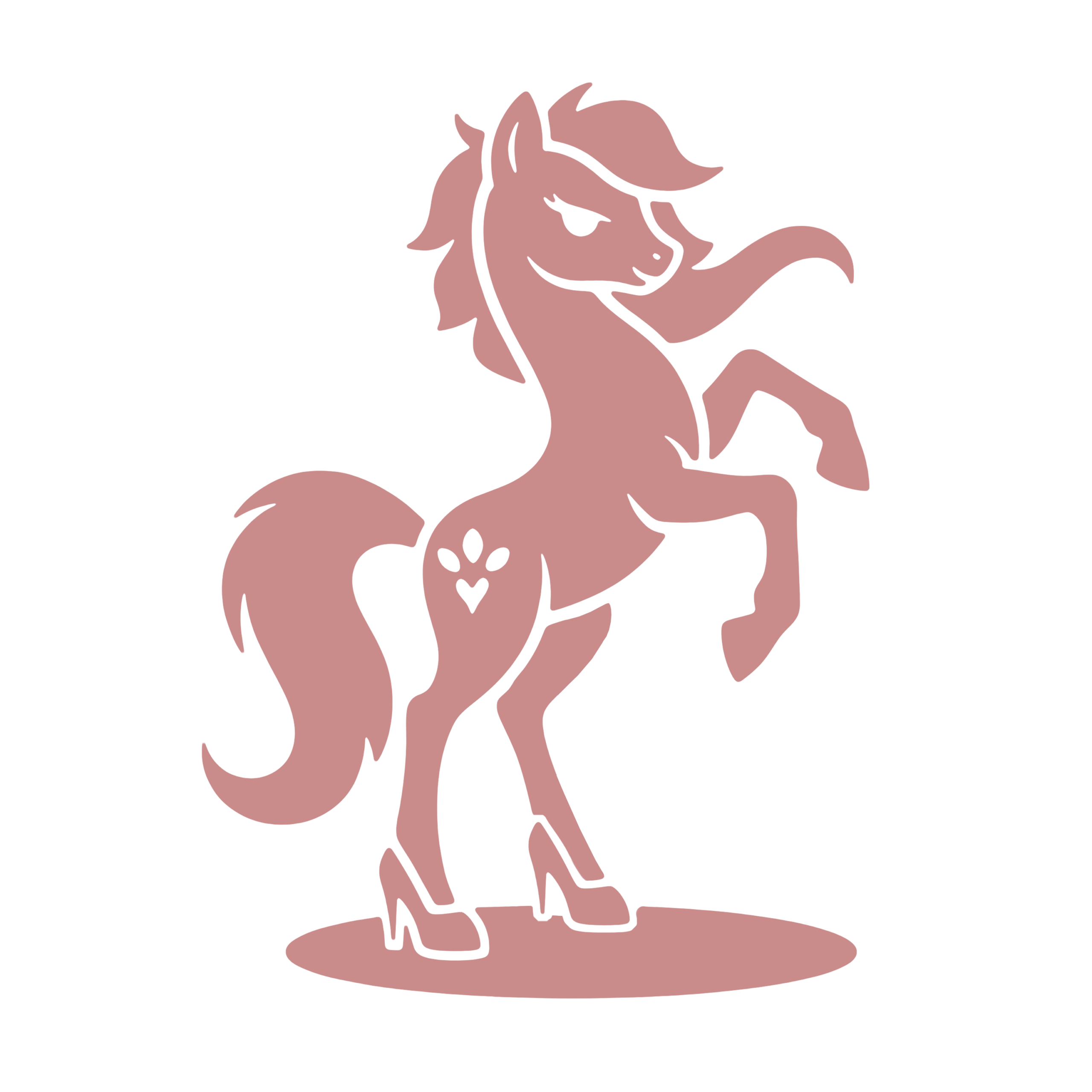 Pink Pony Apparel Logo Concept Logomark on Dark)